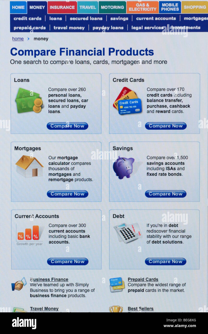 moneysupermarket financial products internet parison website BEG8XG