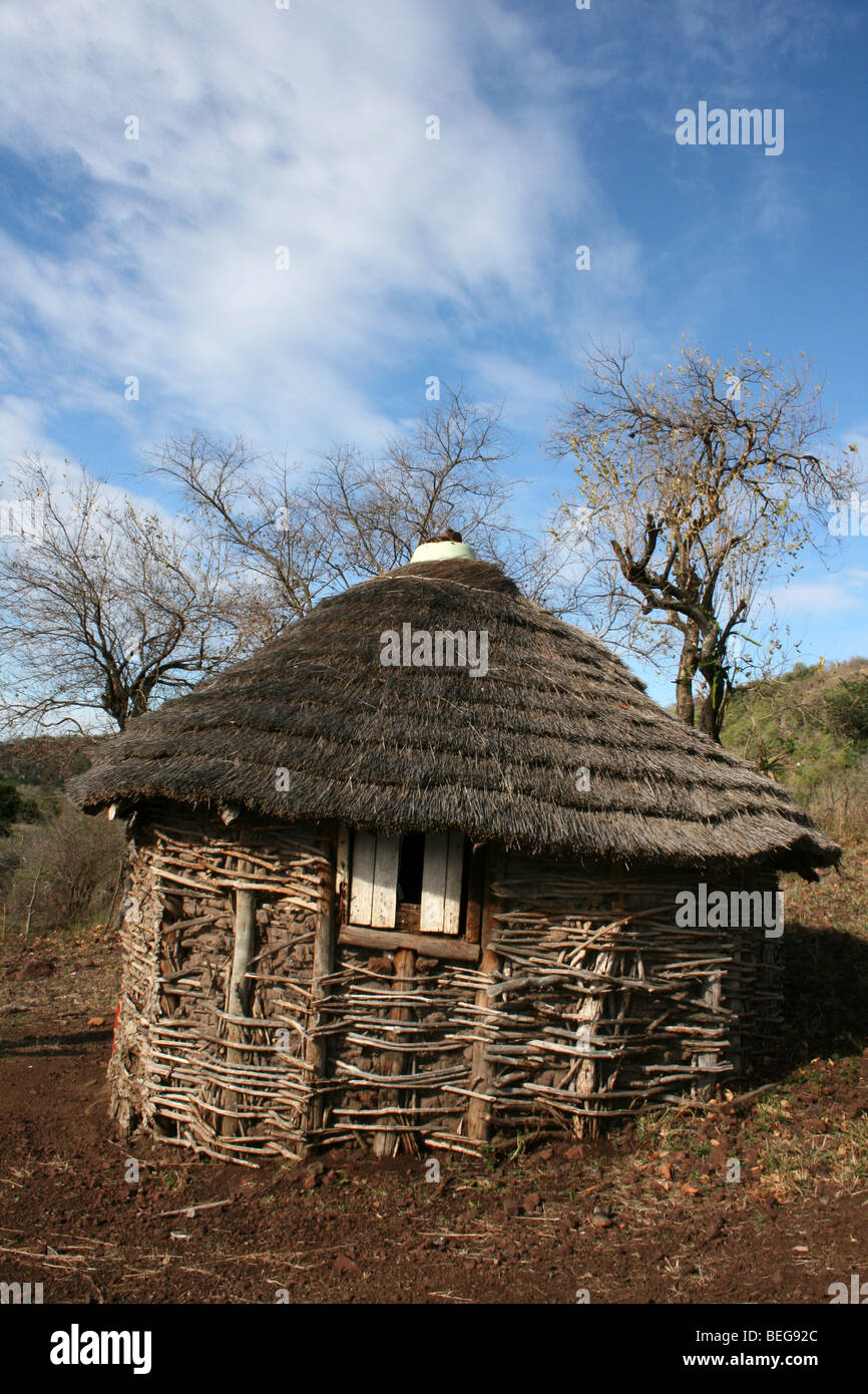 Zulu Village Hut Taken In KwaZulu-Natal Province, South Africa Stock Photo