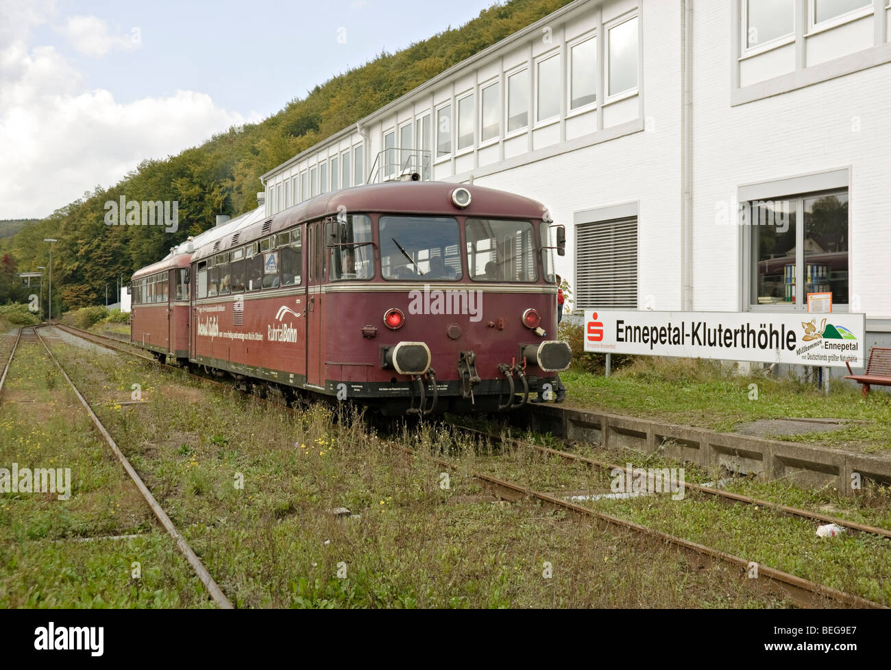 Preserved German railbus at Ennepetal, NRW, Germany Stock Photo - Alamy