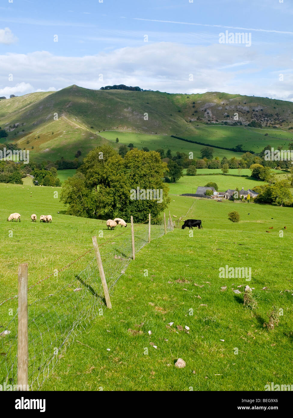 Rural countryside surrounding Ilam Village in Derbyshire England UK Stock Photo