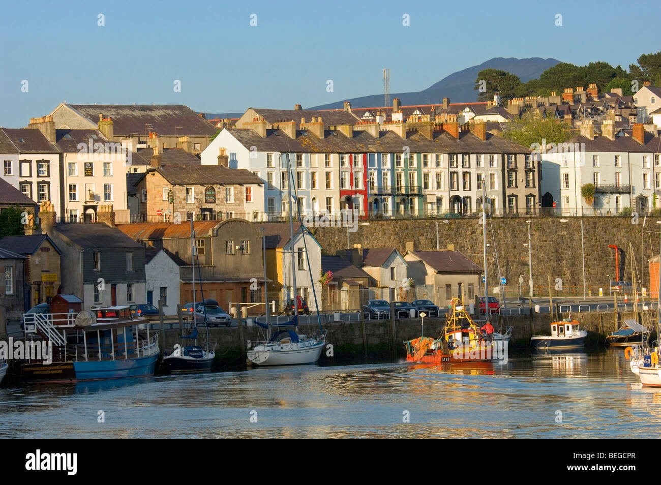 Caernarvon Harbour and River Seiont, Caernarvon, Wales, United Kingdom. Stock Photo