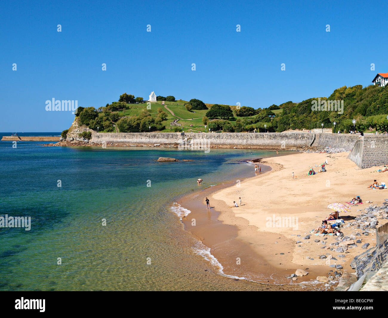 The beach at Saint Jean de Luz, Basque country, France. Stock Photo