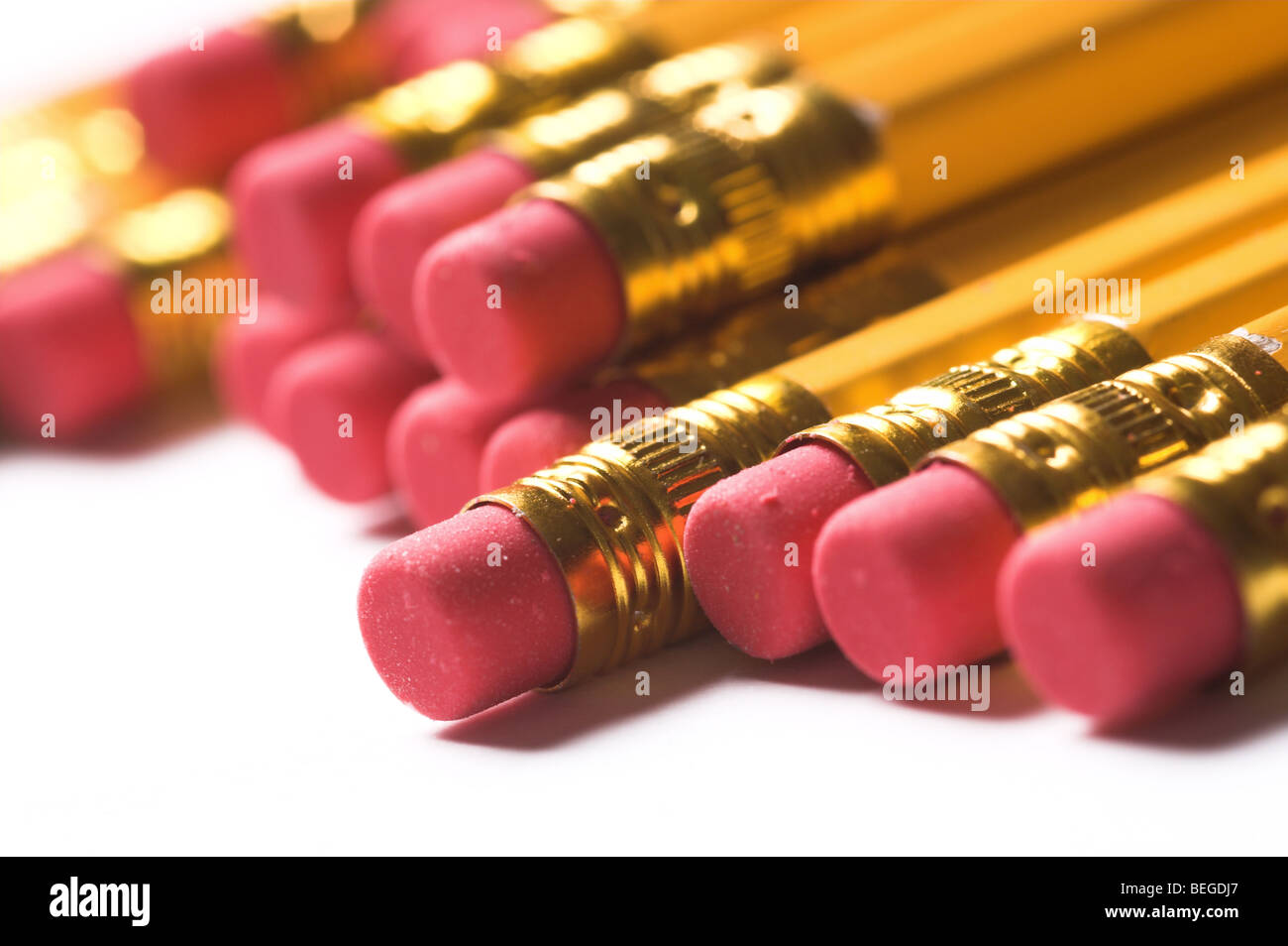 Erasers on pencils Stock Photo Alamy