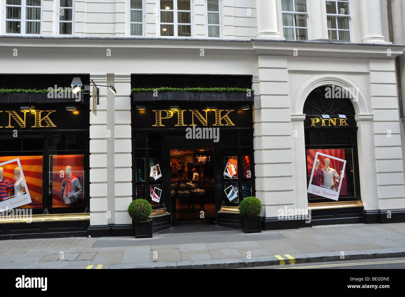 PINKS  famous shirtmakers London and overeas Stock Photo
