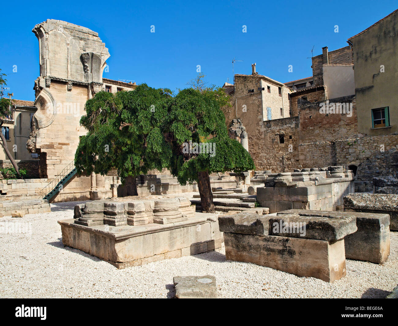 The Saint Gilles monastory and abbey, France. Stock Photo