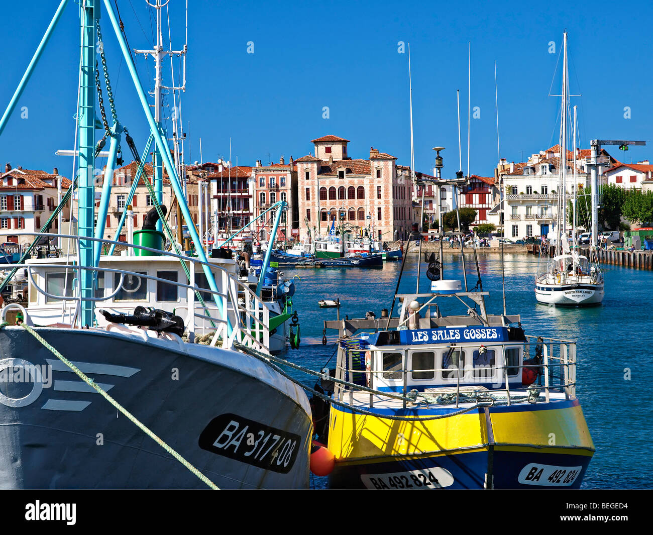 Saint Jean de Luz harbour, Basque country, France. Stock Photo