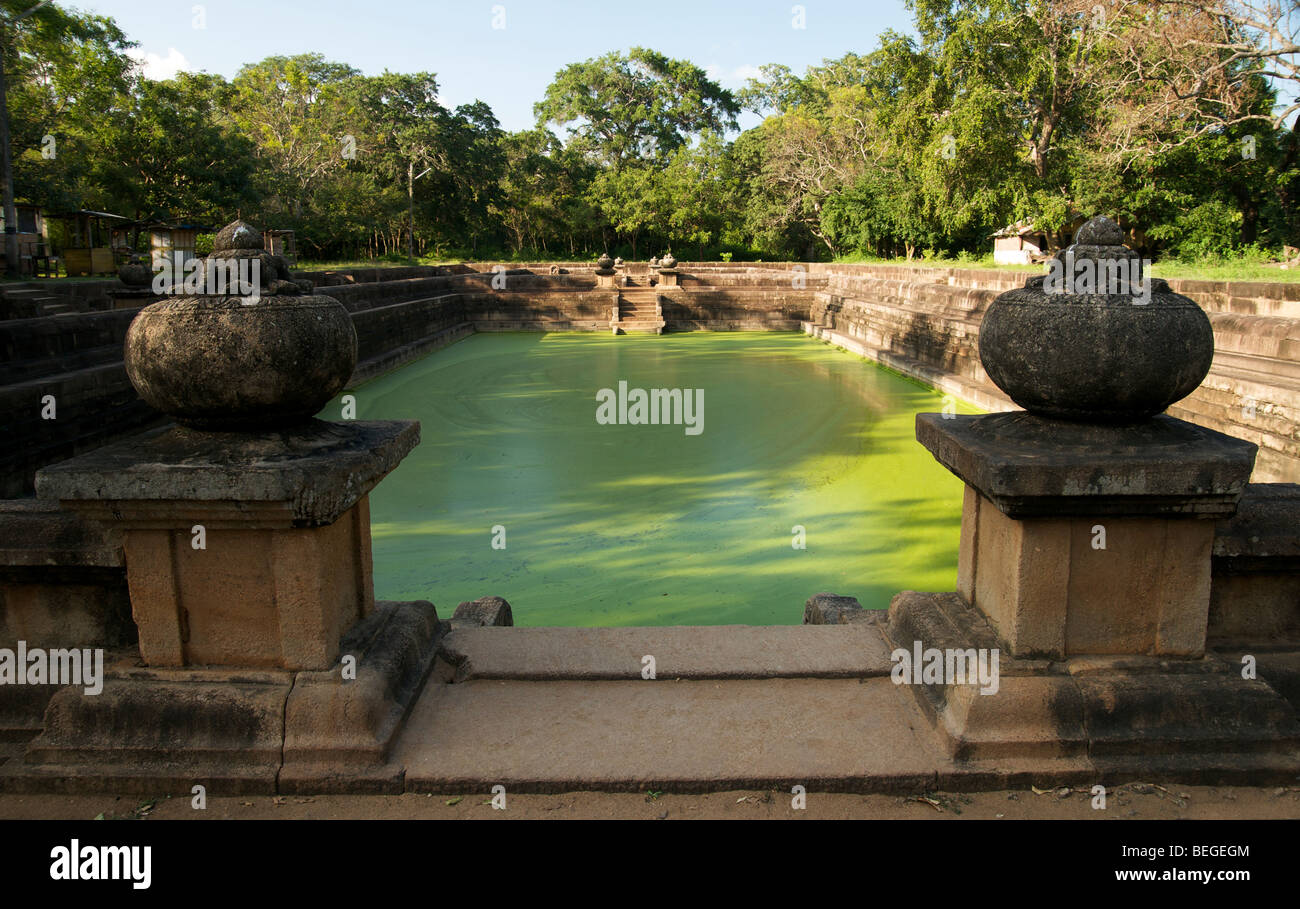 Kuttampokuna ancient twin ponds in Anuradhapura Sri Lanka Stock Photo