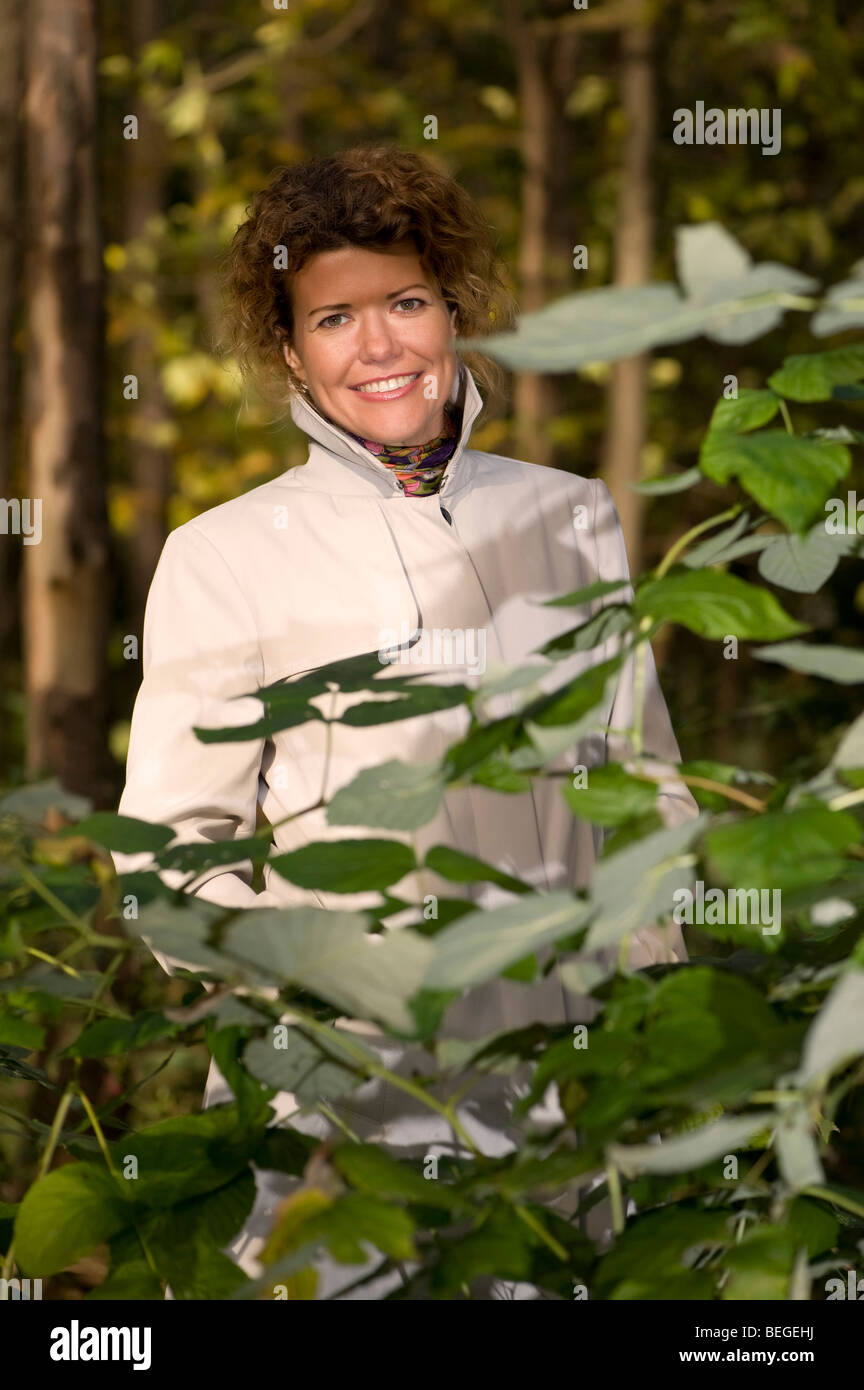 Portrait beauty woman in the autumn park Stock Photo - Alamy