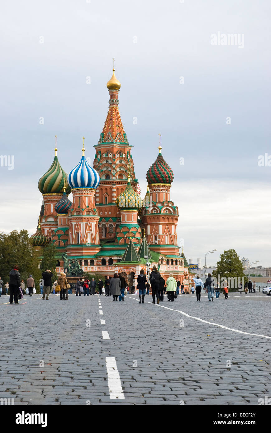 Saint Basil Cathedral on Moscow Red Square Stock Photo