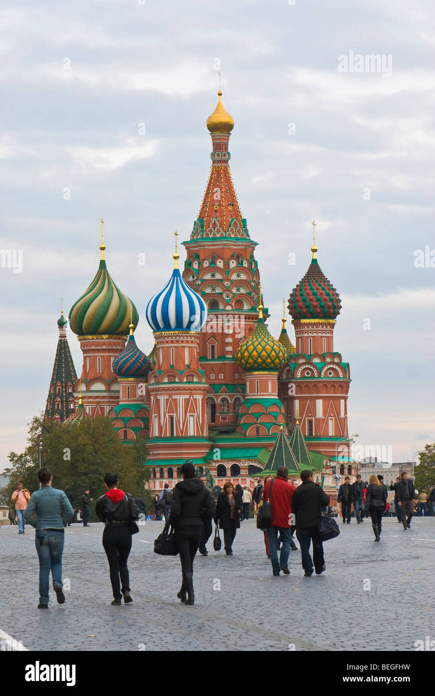 Saint Basil Cathedral on Red Square Stock Photo