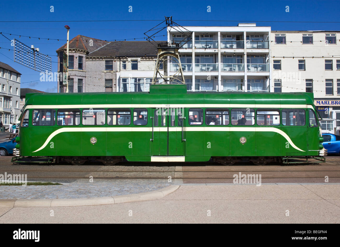 Tramcar Blackpool England Stock Photo