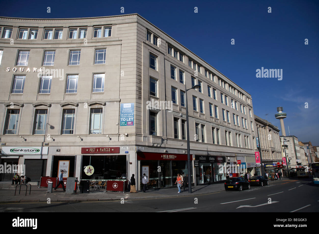 junction of derby square and lord street liverpool city centre merseyside england uk Stock Photo
