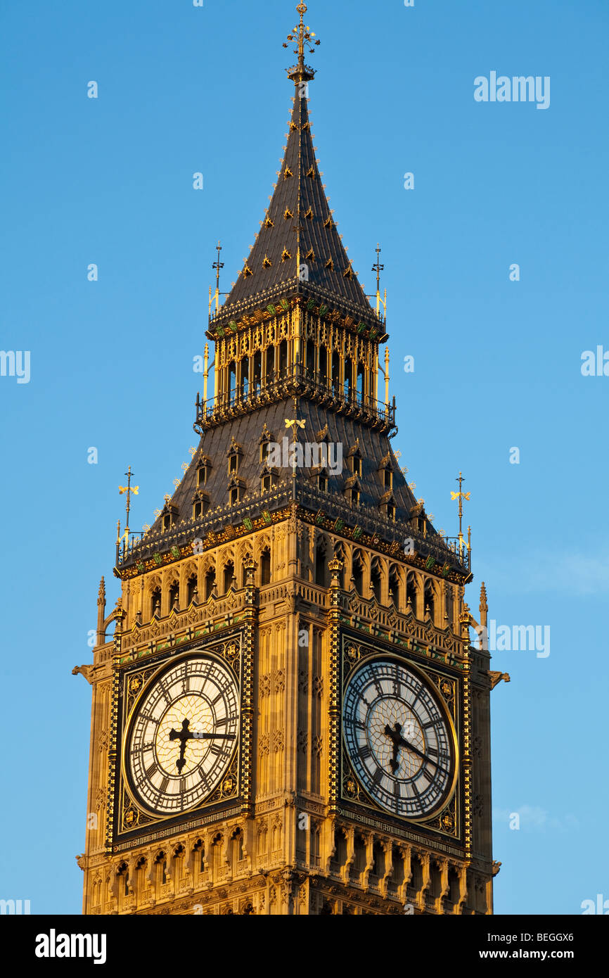 Big Ben clock tower, Houses of Parliament, London, England UK Stock Photo