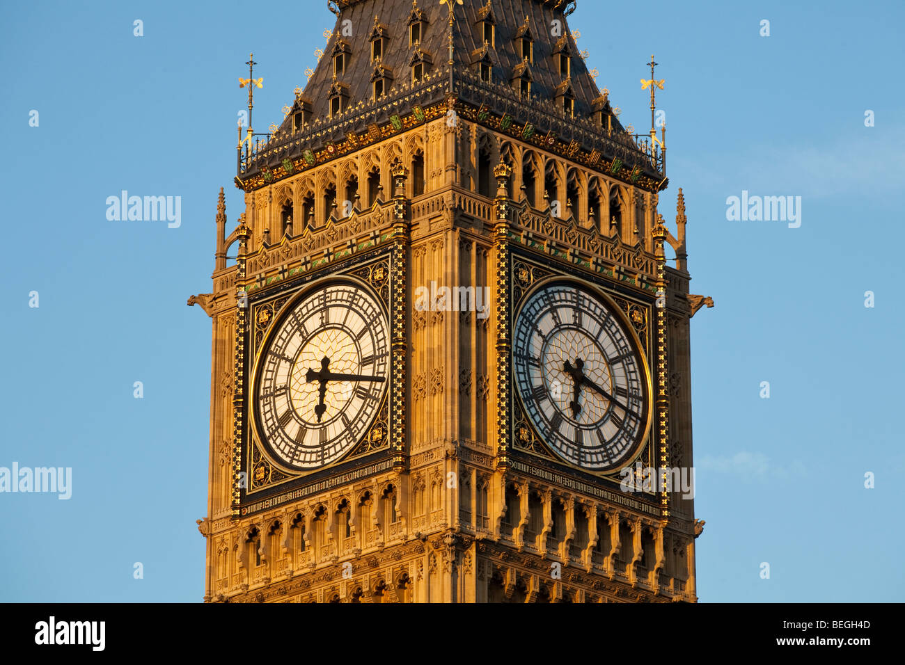 Big Ben clock tower, Houses of Parliament, London, England UK Stock Photo