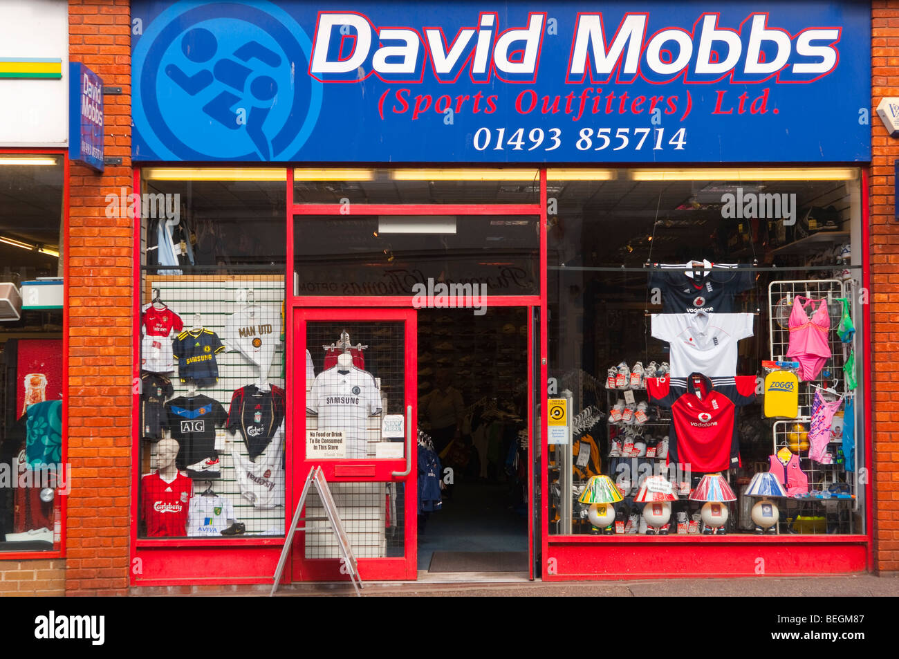 The David Mobbs sports shop store in Great Yarmouth , Norfolk , Uk Stock Photo