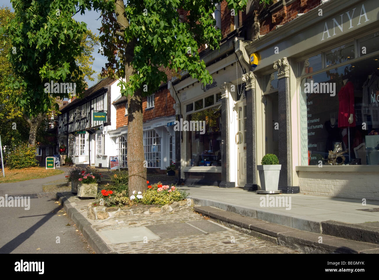 Shops in Haslemere town centre in West Sussex Stock Photo