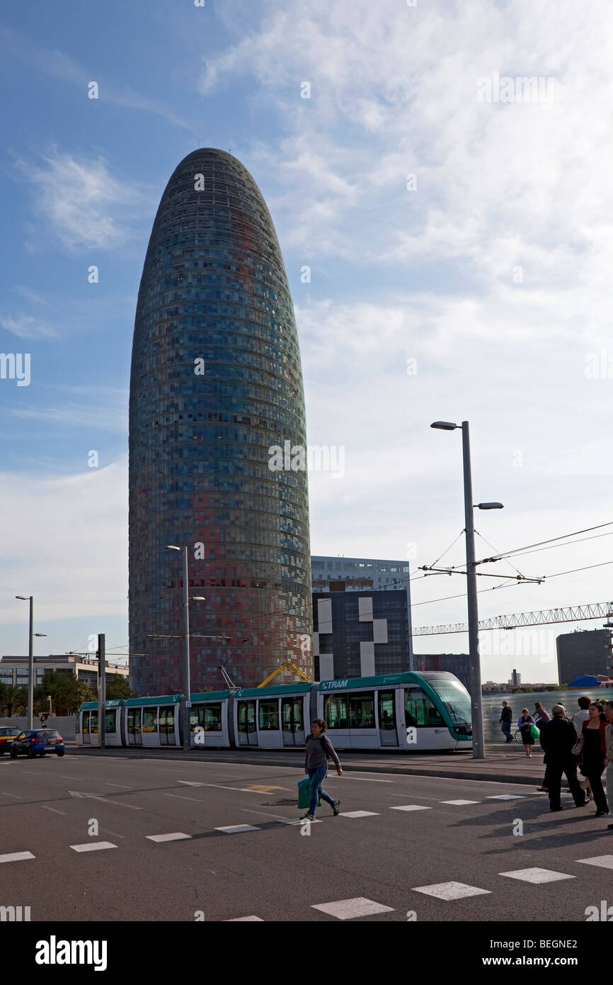 Barcelona Torre Agbar tower Stock Photo