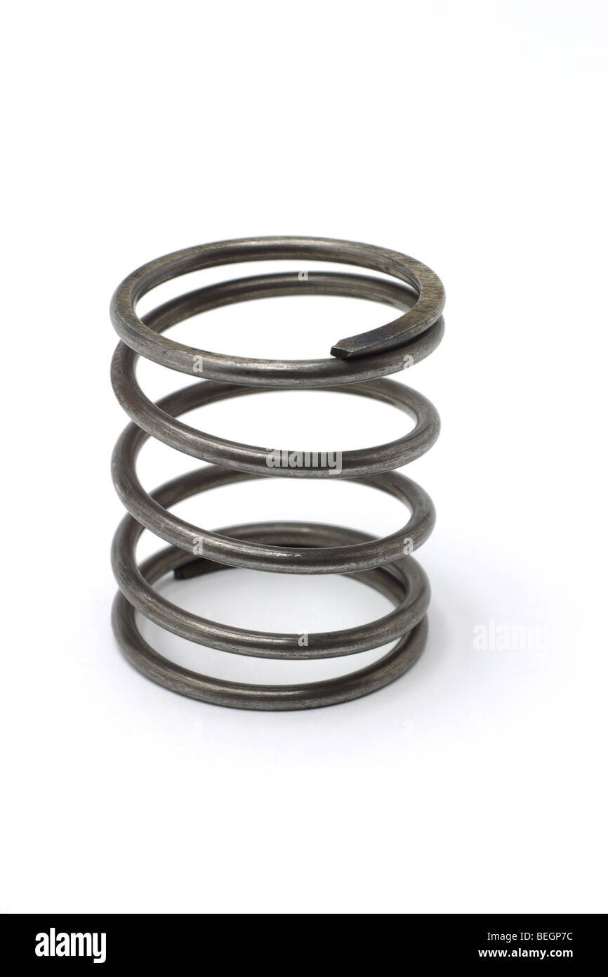 Used metal spring isolated on white background Stock Photo Alamy