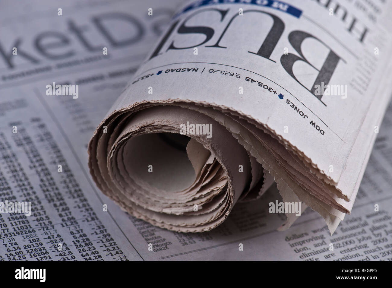 Financial business section newspaper hires stock photography and