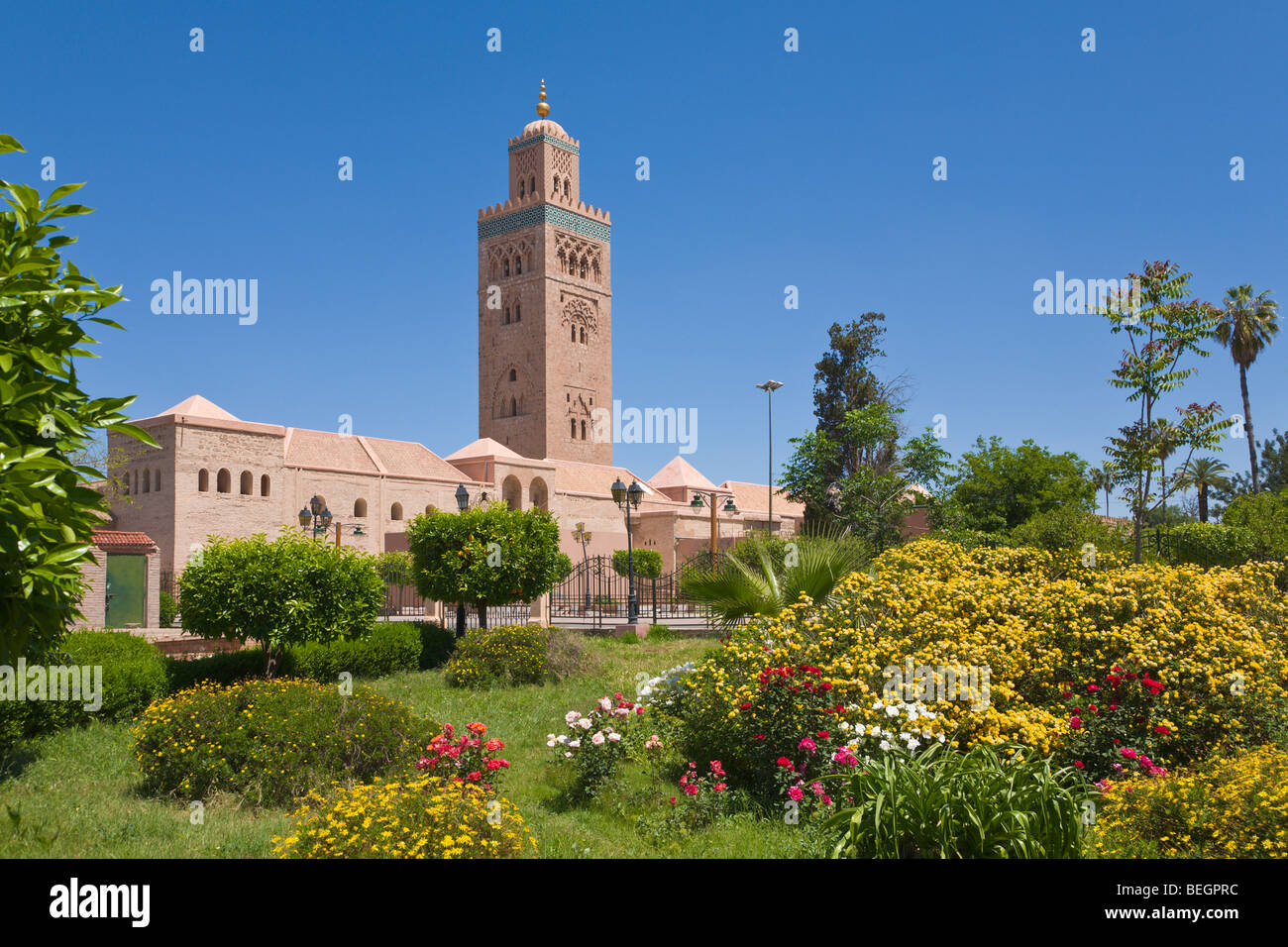 Koutoubia mosque and minaret Marrakech Morocco Stock Photo