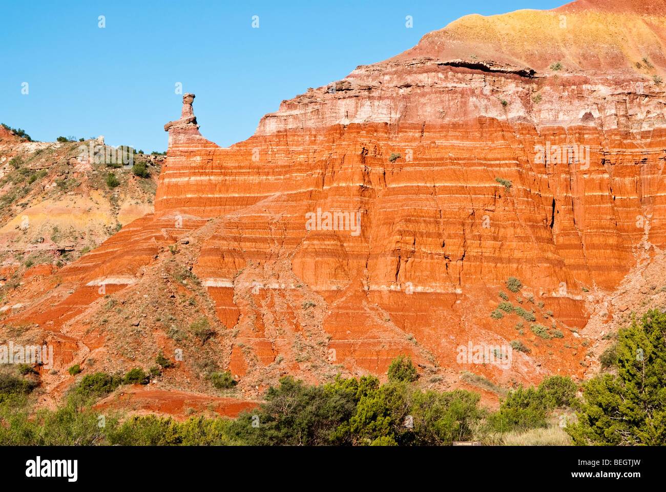 Hoodoo at Capitol Peak in Palo Duro Canyon State Park in Texas Stock