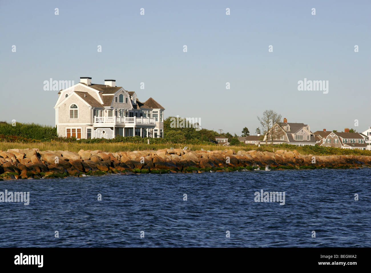 Waterfront homes, Falmouth, Cape Cod, New England, Massachusetts, USA Stock  Photo - Alamy