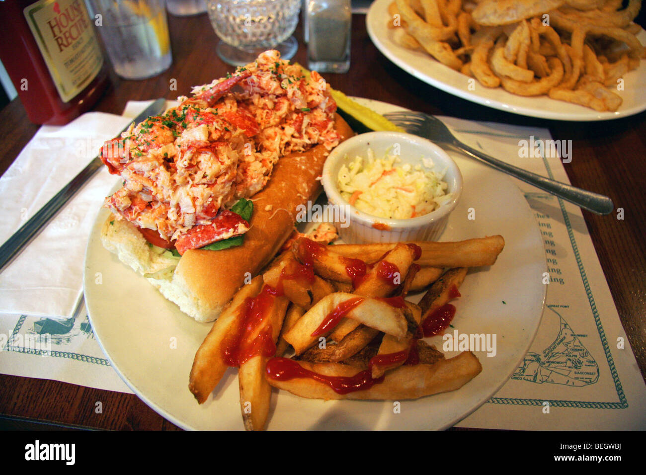 Lobster roll and French Fries Stock Photo Alamy