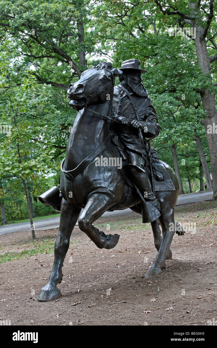 Monument to Confederate Lt. General James Longstreet , Commander of the Army of Northern Virginia's 1st Corp. Gettysburg, PA Stock Photo