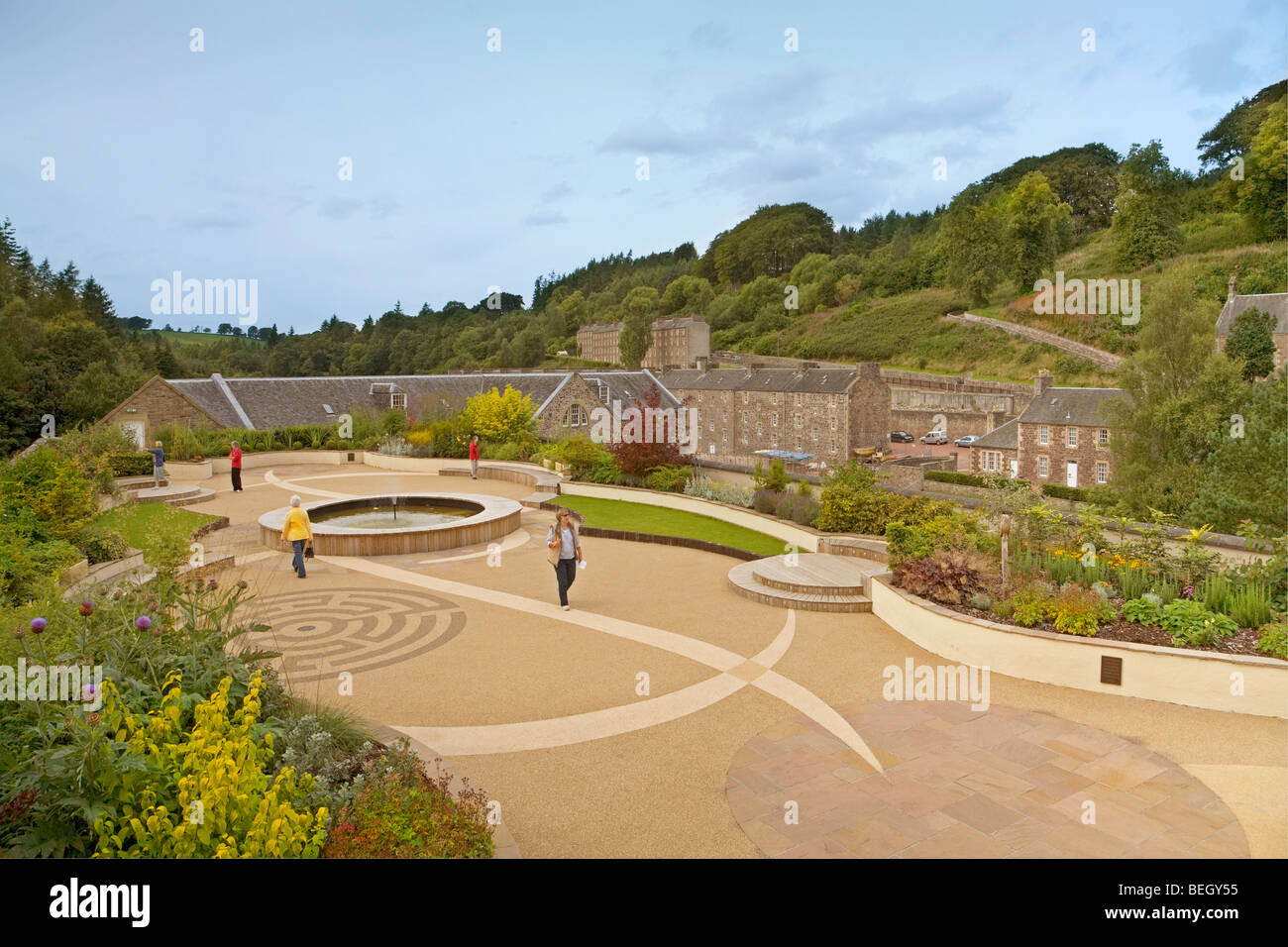 New Lanark Roof Garden on the roof of Mill number two Stock Photo
