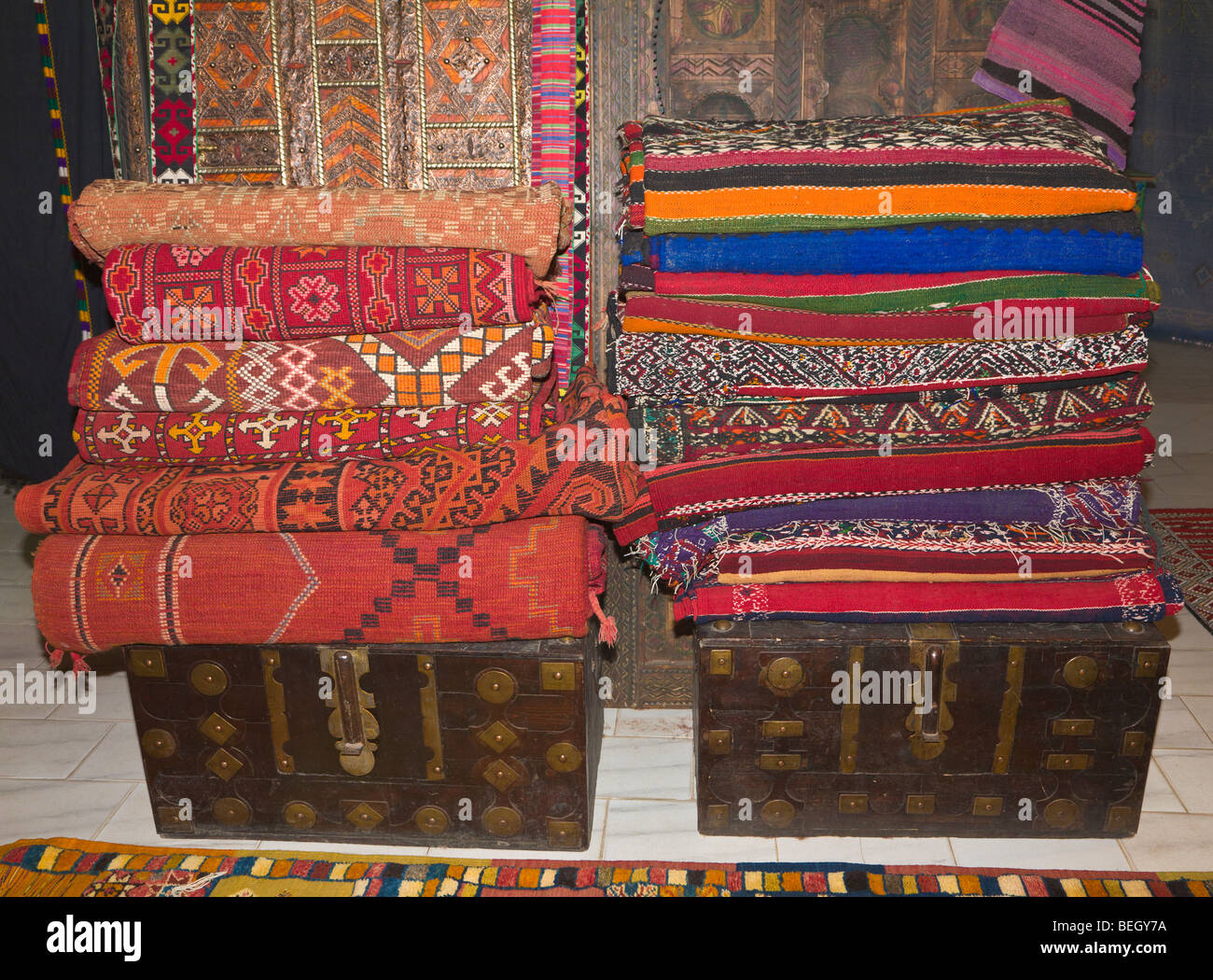 Traditional Berber carpets Morocco Stock Photo Alamy