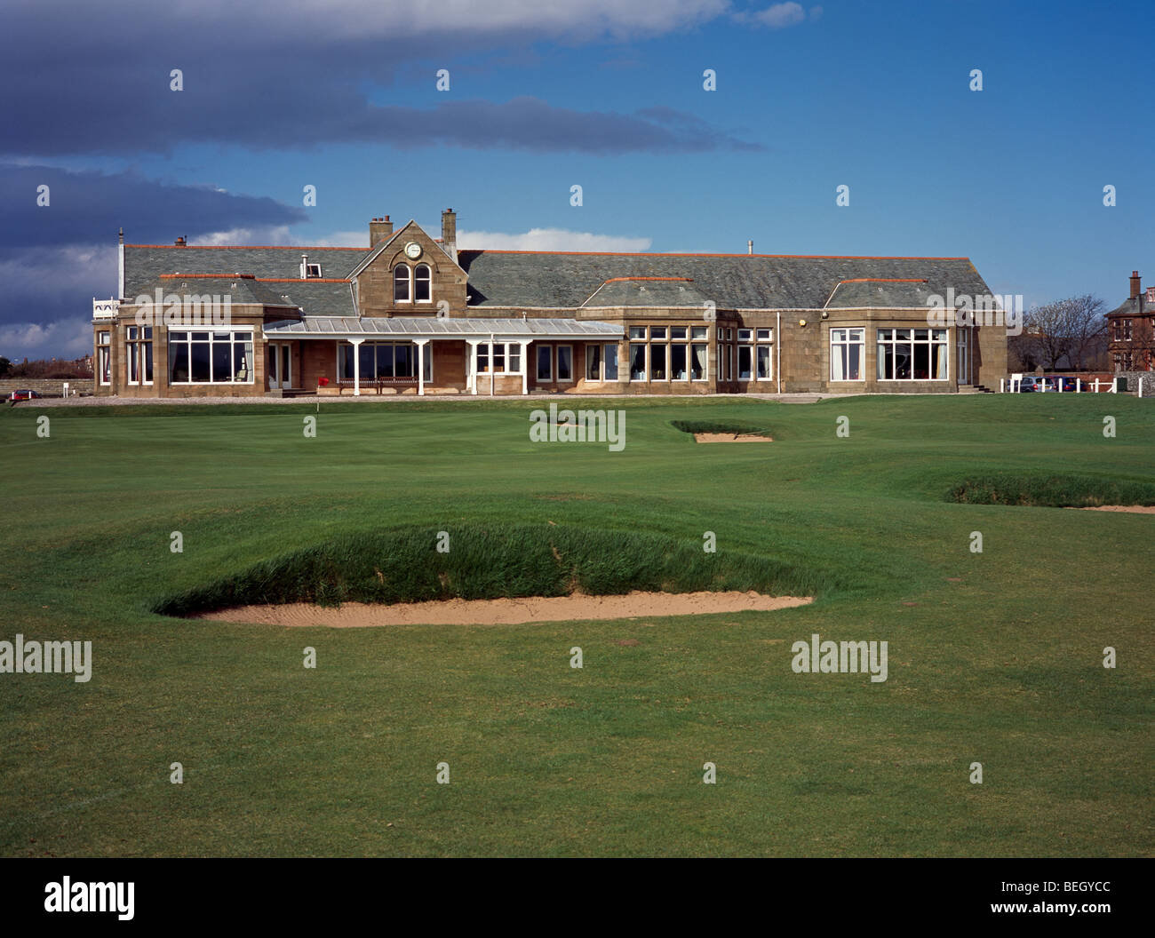 Clubhouse at Royal Troon Golf Club, Troon, Ayrshire, Scotland Stock