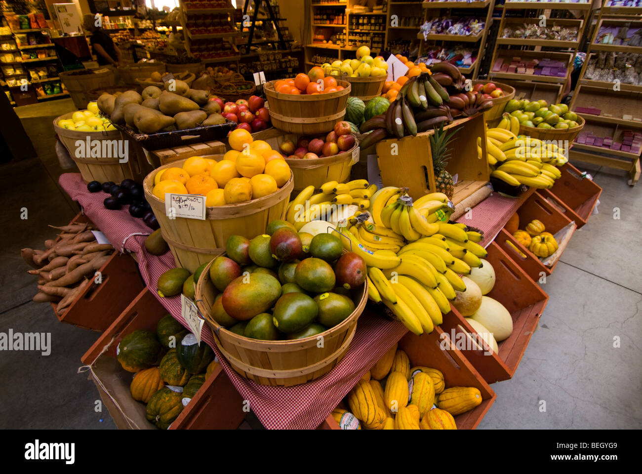 California San Francisco. Produce shop at market, Ferry Building