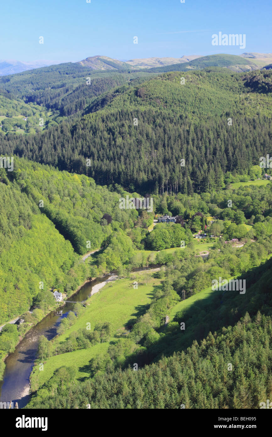 Coed y Brenin forest from the Precipice walk, near Dolgellau, Snowdonia National Park, North Wales, Great Britain UK Stock Photo