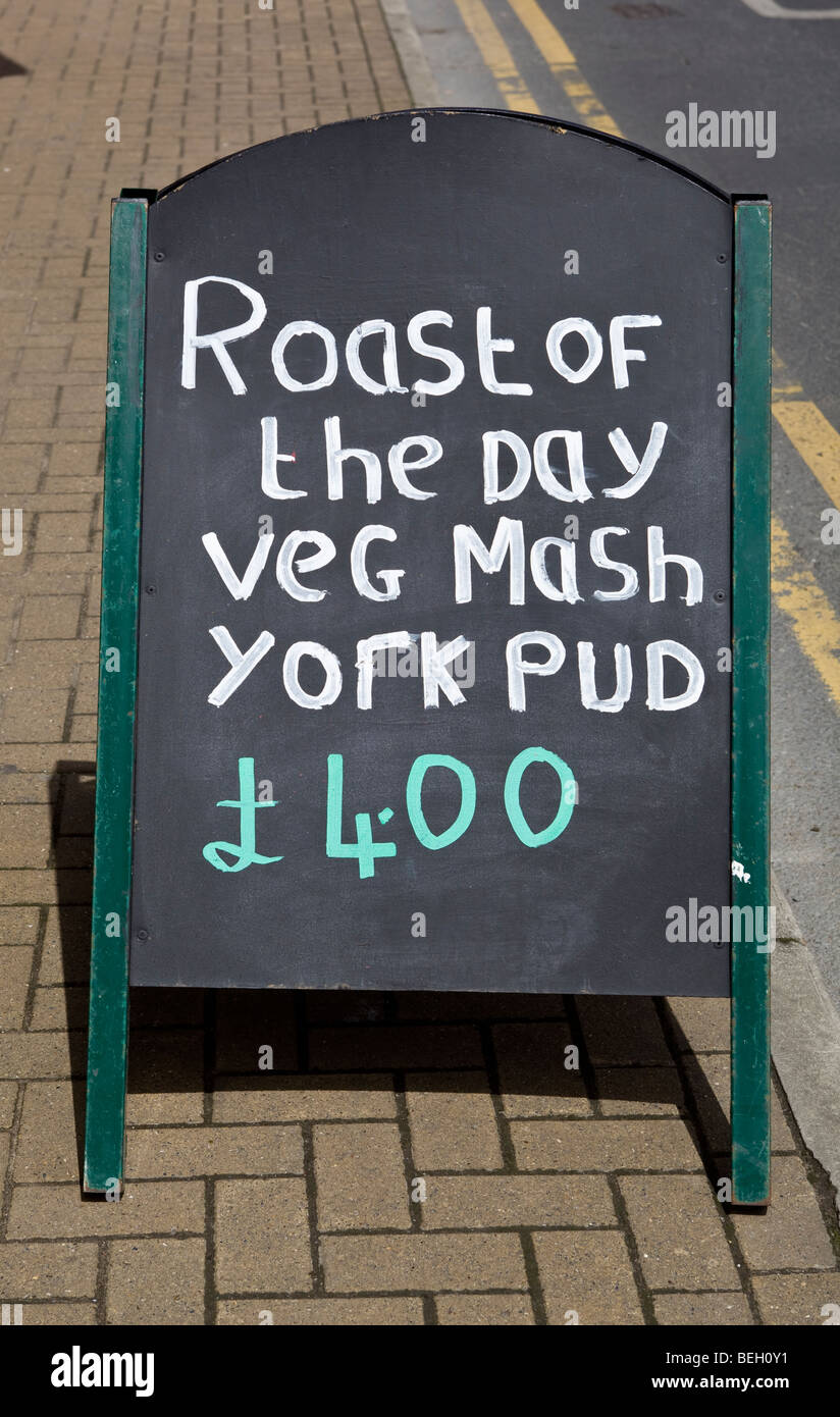 Cheap Pub Menu Sign Blackpool Lancashire England Stock Photo