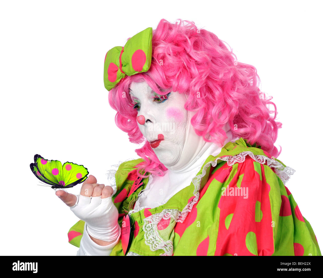 Female clown pink hair white hi-res stock photography and images - Alamy