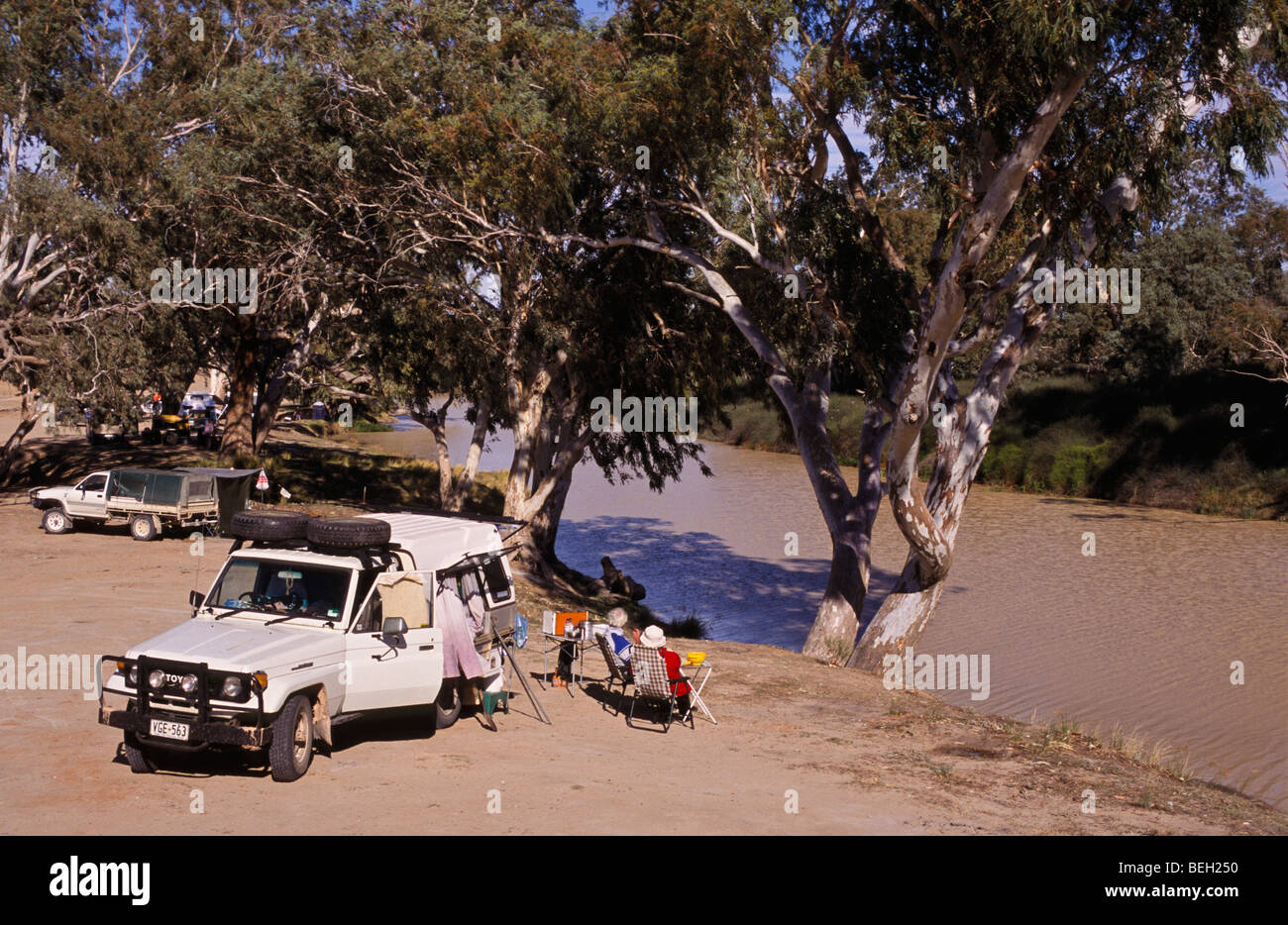 Riverside camping, outback Australia Stock Photo Alamy