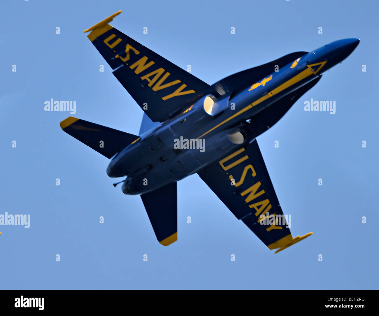 US Navy Blue Angels aerobatic team, F-18 Hornets aerobatic display Stock Photo