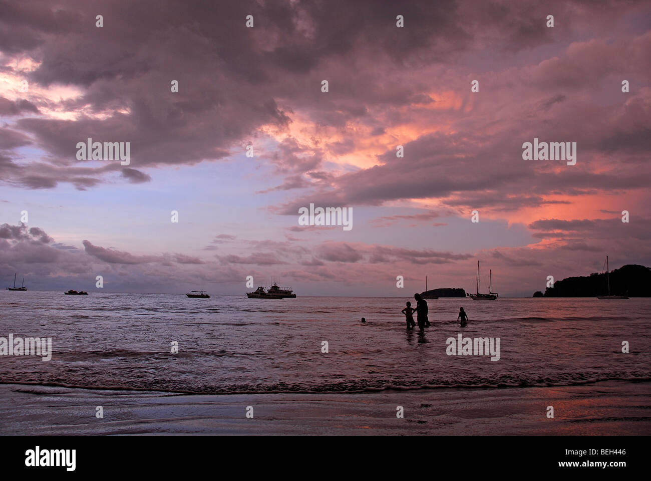 Playa del Coco at Sunset, Playas del Coco, Costa Rica Stock Photo Alamy