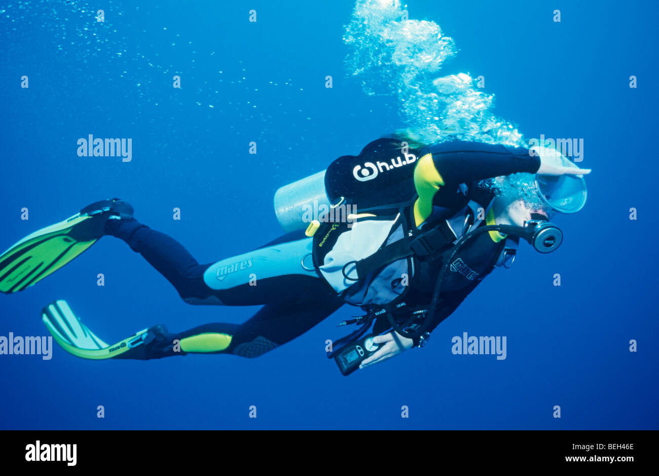 Diving Skill Clearing Mask Stock Photo