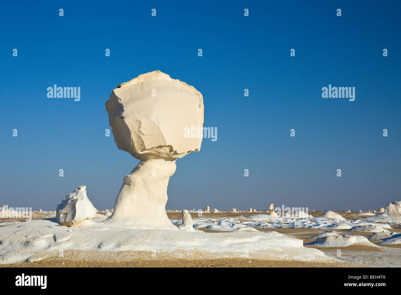 Formations of Lime Stone in White Desert National Park, Libyan Desert, Egypt Stock Photo