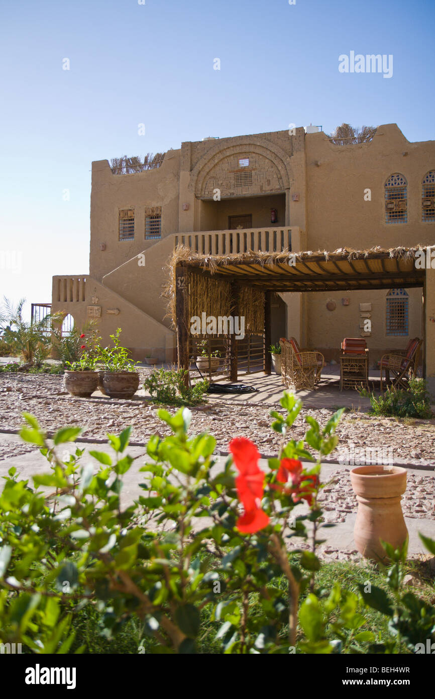 Desert Lodge Hotel in Dakhla Oasis, Libyan Desert, Egypt Stock Photo