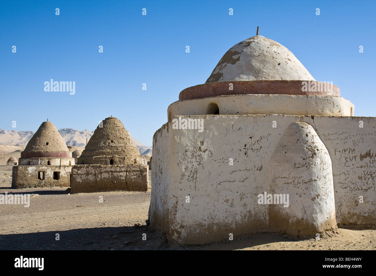 Tombs at El Qasr in Dakhla Oasis, Libyan Desert, Egypt Stock Photo