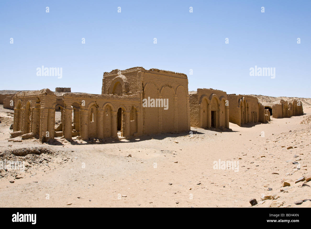 Necropolis of al-Bagawat Cemetery in Charga Oasis, Libyan Desert, Egypt Stock Photo