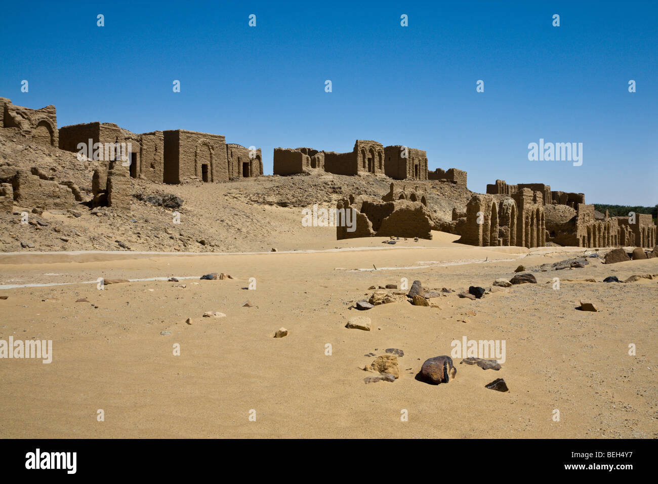 Necropolis of al-Bagawat Cemetery in Charga Oasis, Libyan Desert, Egypt Stock Photo