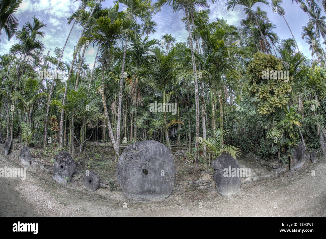 Stone Money in Yap, Kedai Village, Micronesia, Yap Stock Photo