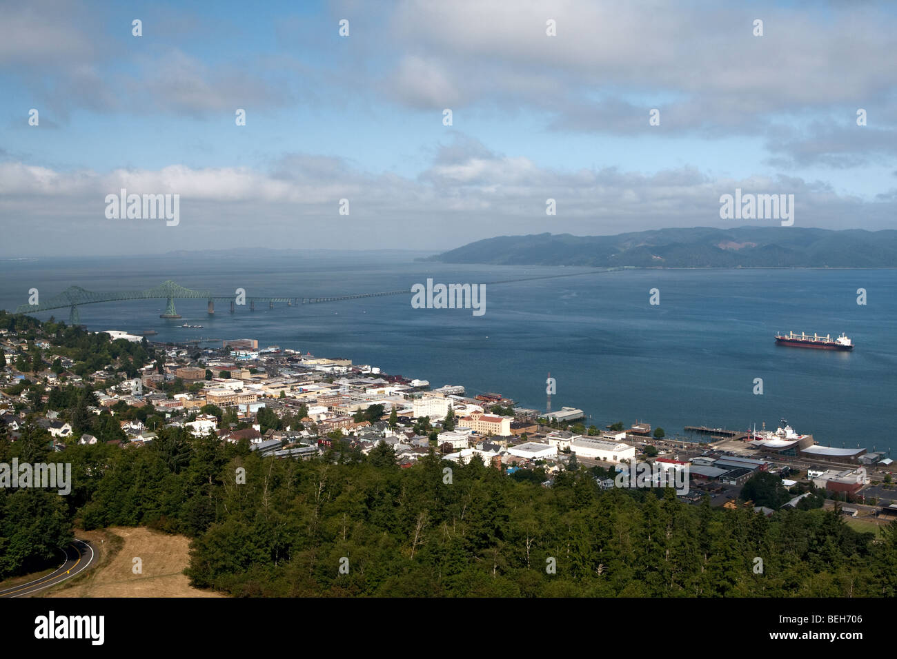 Astoria Bridge, Columbia River from Astoria Column, Hill