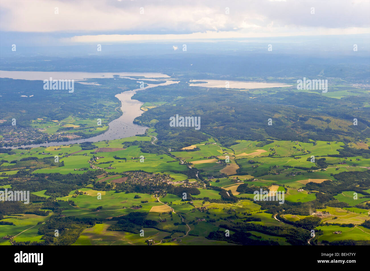 Norway, aerial view of Oslo region Stock Photo