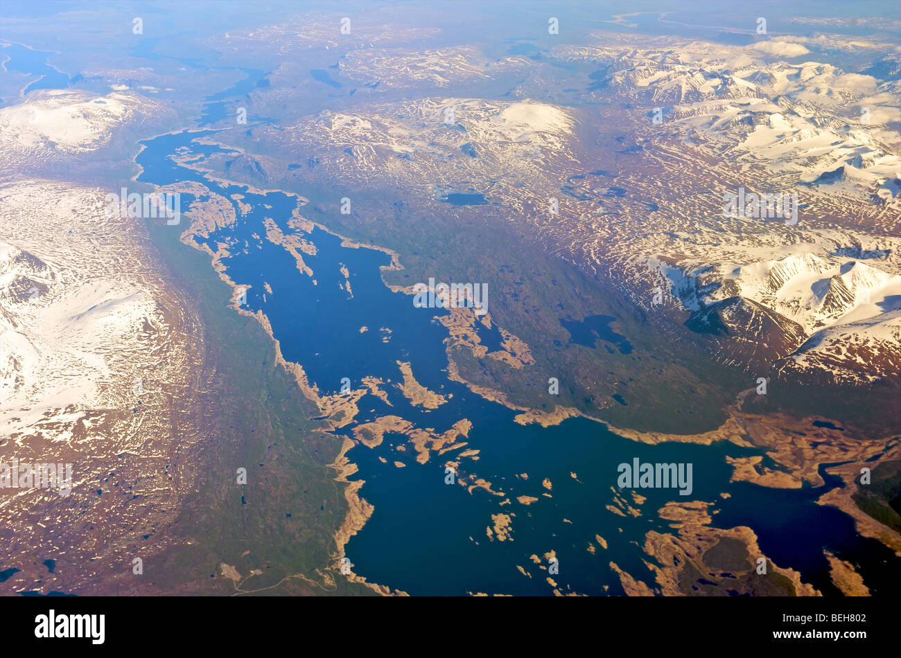 Norway, aerial view of Lofoten region Stock Photo