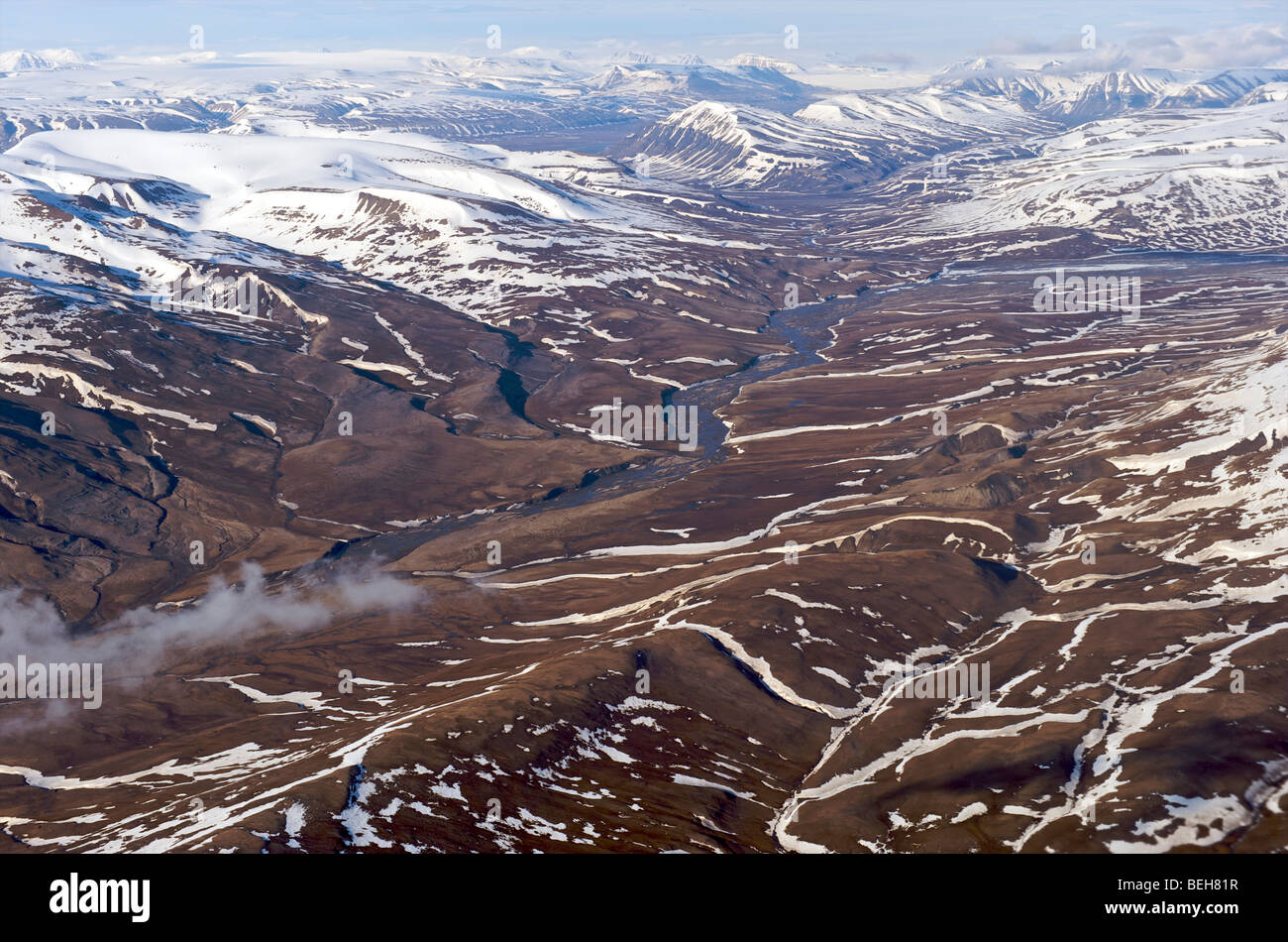 Spitsbergen, Svalbard, Longyearbyen, aerial view Stock Photo
