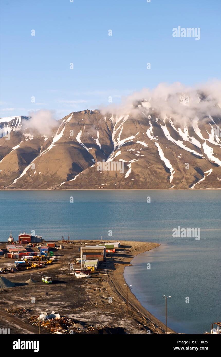 Spitsbergen, Svalbard, Longyearbyen, aerial view Stock Photo